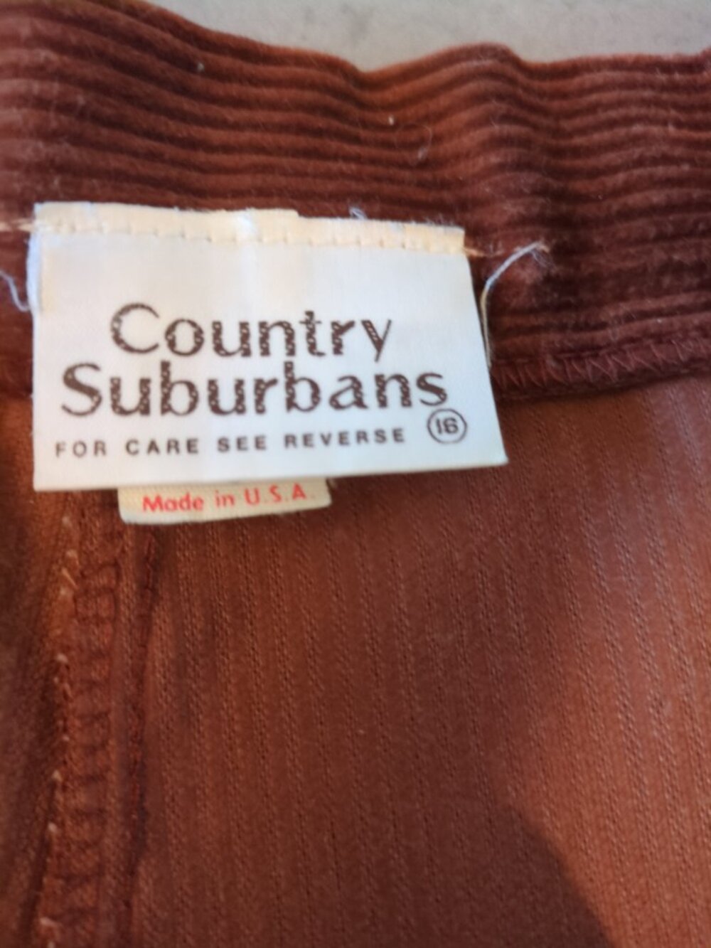 Vintage Country Surburbans Rust Brown Corduroy Pants - Picture 2 of 9